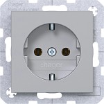 Hager WAS1100TA Steckdose SCHUKO, Steckklemmen, A.x/C.x, titan metallisch, lackiert 