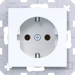 Hager WAS1100WG Steckdose SCHUKO, Steckklemmen, A.x/C.x, lichtweiß glänzend 
