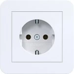 Hager WAS1121WG Steckdose SCHUKO mit Abdeckplatte, Steckklemmen, C.1, lichtweiß glänzend 