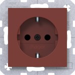 Hager WAS1400C05 Steckdose SCHUKO, erhöhter Berühr.schutz, Schraub-Liftkl., A.x/C.x, carmin, hg 