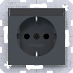 Hager WAS1401AT Steckd. SCHUKO, Beschr.feld, erh. Berühr.schutz, Schr.-Liftkl.,A.x/C.x, ant mt l 