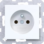 Hager WAS1500WG Steckdose mit Schutzkontaktstift, Steckklemmen, A.x/C.x, lichtweiß glänzend 