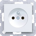 Hager WAS1500WM Steckdose mit Schutzkontaktstift, Steckklemmen, A.x/C.x, lichtweiß matt 