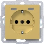 Hager WAS4055C08 Steckdose SCHUKO mit USB Typ C 2fach PD, 20W, A.x/C.x gold metallisch 