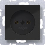 Hager WAS5100BG Steckdose ohne Schutzkontakt, Schraubklemmen, A.x/C.x, nachtschwarz glänzend 