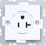 Hager WAS6100WG Steckdose mit Schutzkontakt USA/Can. NEMA 5-20 R, Schraubkl., A.x/C.x, liweiß gl 