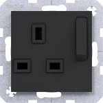 Hager WAS6200BM Steckd. m. Schutzk. British St., absch., erh. Ber.schutz, Schr.kl.,A.x/C.x,sw mt 