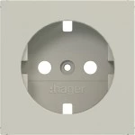 Hager WAS7100C15 Zentralstück für Steckdose SCHUKO, A.x/C.x, pebble, matt 