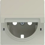 Hager WAS7112C15 ZS Steckd. SCHUKO m. Klappd., Feder, arret., IP44 fähig, A.x/C.x, pebble, matt 