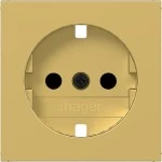 Hager WAS7200C08 Zentralstück für Steckdose SCHUKO, erh. BS, A.x/C.x, gold, metallisch 