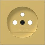 Hager WAS7500C08 Zentralstück für Steckdose mit Schutzkontaktstift, A.x/C.x, gold, metallisch 