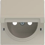 Hager WAS7512C01 ZS Klappd., Feder, arret. f. Steckdose m. Schutzk.stift,IP44 fähig, A/C, sand,ma 