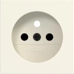 Hager WAS7600C11 Zentralst. f. Steckdose m. Schutzk.stift, erh. BS,A.x/C.x, shell, matt 