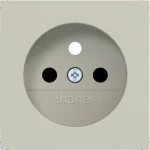 Hager WAS7600C15 Zentralst. f. Steckdose m. Schutzk.stift, erh. BS,A.x/C.x, pebble, matt 