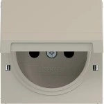 Hager WAS7612C01 ZS Klappd., Feder, arret. Steckd. Schutzk.st., EHBS, IP44 fähig, A/C, sand, ma 