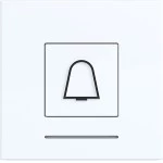 Hager WAW1091WG Wippe 1fach, abtastbares Symbol Klingel, klare Linse, A.x/C.x, lichtweiß glänz 