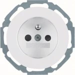 Hager WLS1800WG Steckdose mit Schutzkontaktstift u. erh.BS Serie R.Classic polarweiß, glänzend 