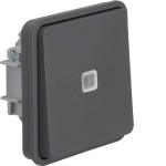 Hager WNA021 Taster-Einsatz mit Wippe beleuchtet, Wechsler, W.1 IP55, grau 
