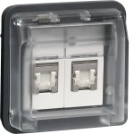Hager WNA227 UAE Steckdosen-/Netzwerkdosen-Einsatz 8/8-polig geschirmt, Kat.6 W.1 grau