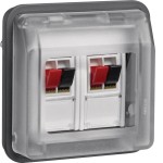 Hager WNA626 Lautsprecherdosen-Einsatz 2F W.1 grau