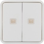 Hager WNT954B Wippe 2fach für Taster BA AP, mit zwei Linsen, W.1 IP55, polarweiß 