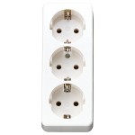 JUNG 10S23LAWW SCHUKO®-Dreifach-Steckdose, ohne Krallen, Duroplast, alpinweiß 