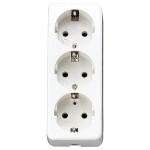 JUNG 10S23LWW SCHUKO®-Dreifach-Steckdose, ohne Krallen, Thermoplast, alpinweiß 