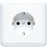 Jung 5520KIWWPL Abdeckung für Schuko-Steckdosen volle Platte mit Rahmen Serie CD alpinweiß 
