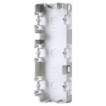 JUNG 583A Montagegehäuse für Aufputz-Kappen 3fach, Thermoplast, lichtgrau, senkrechte und waagerechte Montage 