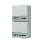 JUNG 622NAW SCHUKO®-Zweifach-Steckdose, verdrahtet, 16 A 250 V ~, Schraubklemmen, mit Schriftfeld, senkrecht, IP 44, WG 600 