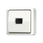 JUNG 634A Taster, 1-pol. Schließer mit separaten Meldekontakten 250 V ~, AP 600, weiß 