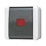 JUNG 806KOW Wipp-Kontrollschalter, Universal Aus-Wechsel, 10 AX 250 V ~, IP 44, WG 800 