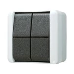 JUNG 809W Wippschalter, Doppel-Wechsel, IP 44, WG 800 