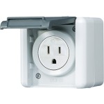 JUNG 821-15USW Steckdose, US-Norm NEMA, 15 A 125 V ~, 58 mm, Schraubklemmen, WG 800, grau 