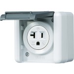 JUNG 821-20USW Steckdose, US-Norm NEMA, 20 A 125 V ~, 58 mm, Schraubklemmen, WG 800, grau 