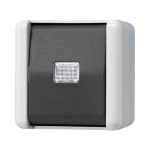 JUNG 833W Taster, 1-pol. Wechsler mit N-Klemme, 10 A 250 V ~, IP 44, WG 800 