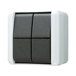 JUNG 839W Doppeltaster, 2 Wechsler, IP 44, WG 800 