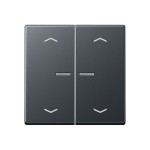 JUNG A102KO5PBFANM Wippe für KNX Taster, F10, mit Pfeilsymbolen, mit Lichtleiter, Thermoplast lackiert, Serie A, anthrazit matt 