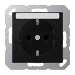 JUNG A1520BFNASWM SCHUKO®-Steckdose, 16 A 250 V ~, mit Schriftfeld, Thermoplast lackiert, Serie A, graphitschwarz matt 