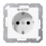 JUNG A1520EDVWW SCHUKO®-Steckdose, 16 A 250 V ~ EDV, Duroplast, Serie A, alpinweiß 