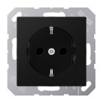 JUNG A1520NBFSWM SCHUKO®-Steckdose, 16 A 250 V ~, ohne Krallen, Thermoplast lackiert, Serie A, graphitschwarz matt 