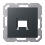 JUNG A1569-15WEANM Abdeckung (gerastet) für Modular-Jack-Steckbuchsen, 1fach, EMT, AMP, MTRJ, Thermoplast lackiert, Serie A, anthrazit matt 