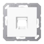 JUNG A1569-1WEWW Abdeckung (gerastet) für Modular-Jack-Steckbuchsen, 1fach, UMA-CAT6A, RADIALL, Panduit, Assmann, Thermoplast, Serie AS/A, alpinweiß 