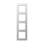 JUNG A5584BFAL Rahmen 4fach, A 550, Thermoplast lackiert, aluminium, senkrechte und waagerechte Montage 