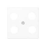 JUNG A561-4SAT1WW Abdeckung für 4-Loch SAT-TV-Steckdose (Hirschmann) 1fach, Thermoplast, Serie AS/A, alpinweiß 