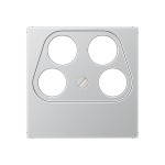 JUNG A561-4SAT2AL Abdeckung für 4-Loch SAT-TV-Steckdose (Axing) 4fach, Thermoplast lackiert, Serie A, aluminium 