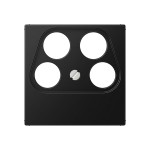JUNG A561-4SAT2SWM Abdeckung für 4-Loch SAT-TV-Steckdose (Axing) 4fach, Thermoplast lackiert, Serie A, graphitschwarz matt 
