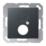JUNG A562-1BFANM Abdeckung für 1 Rundsteckverbinder bis 18,5 mm Ø 1fach, Thermoplast lackiert, Serie A, anthrazit matt 