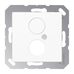 JUNG A562WW Abdeckung für 2 Rundsteckverbinder bis 18,5 mm Ø 1fach, Duroplast, Serie AS/A, alpinweiß 