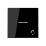 JUNG A590KO5KSW Wippe 1fach, Symbol Klingel, mit Lichtleiter, Duroplast, Serie A, schwarz 